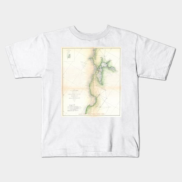 Vintage Map of San Francisco California (1865) Kids T-Shirt by Bravuramedia